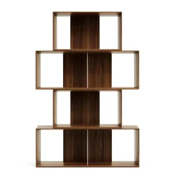 New Wohnen Standregal Module Set in Nussbaum - Jaitur (vierteilig)