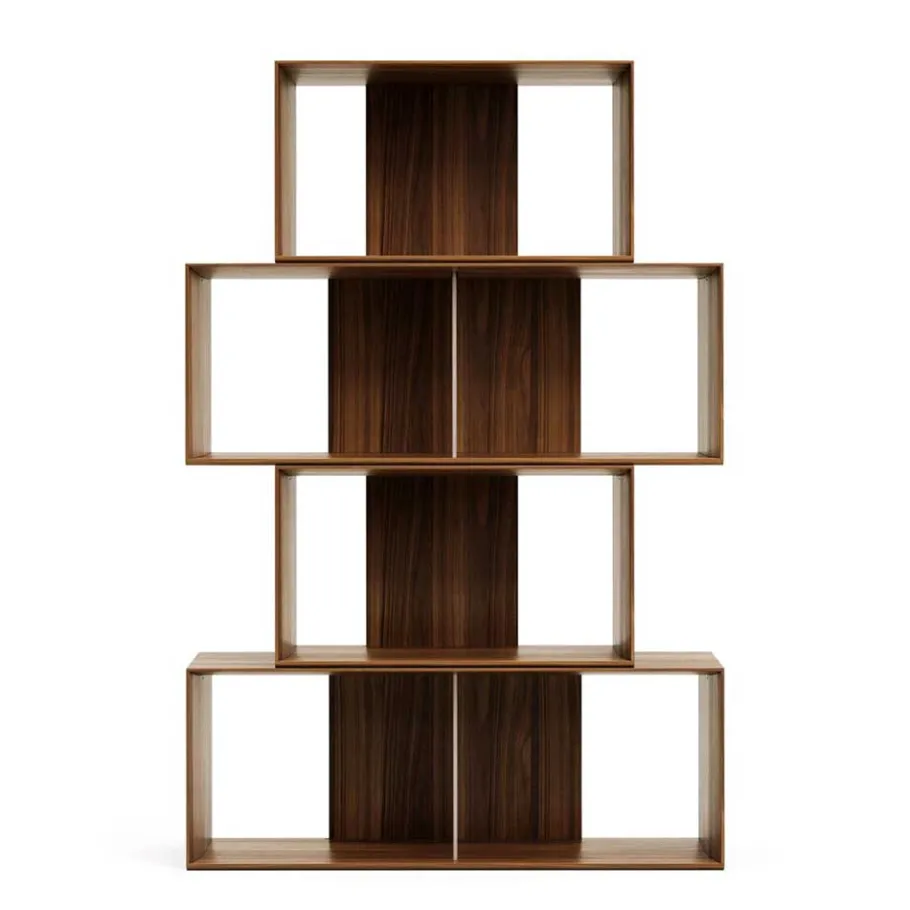 New Wohnen Standregal Module Set in Nussbaum - Jaitur (vierteilig)