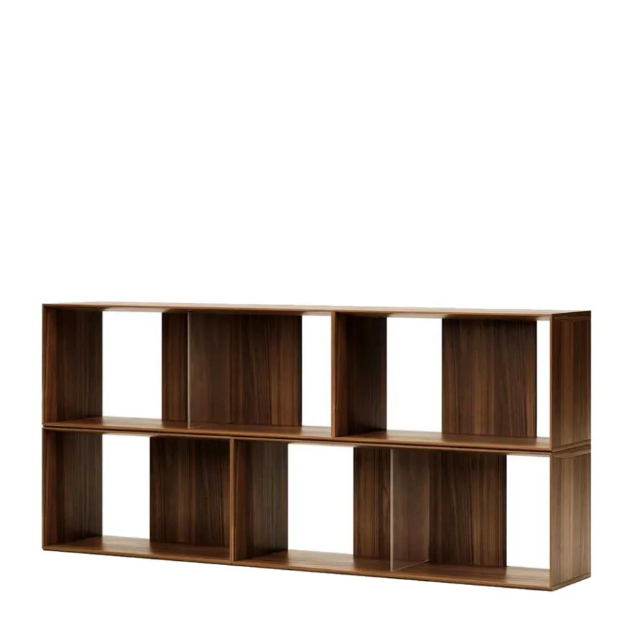New Wohnen Standregal Module Set in Nussbaum - Jaitur (vierteilig)