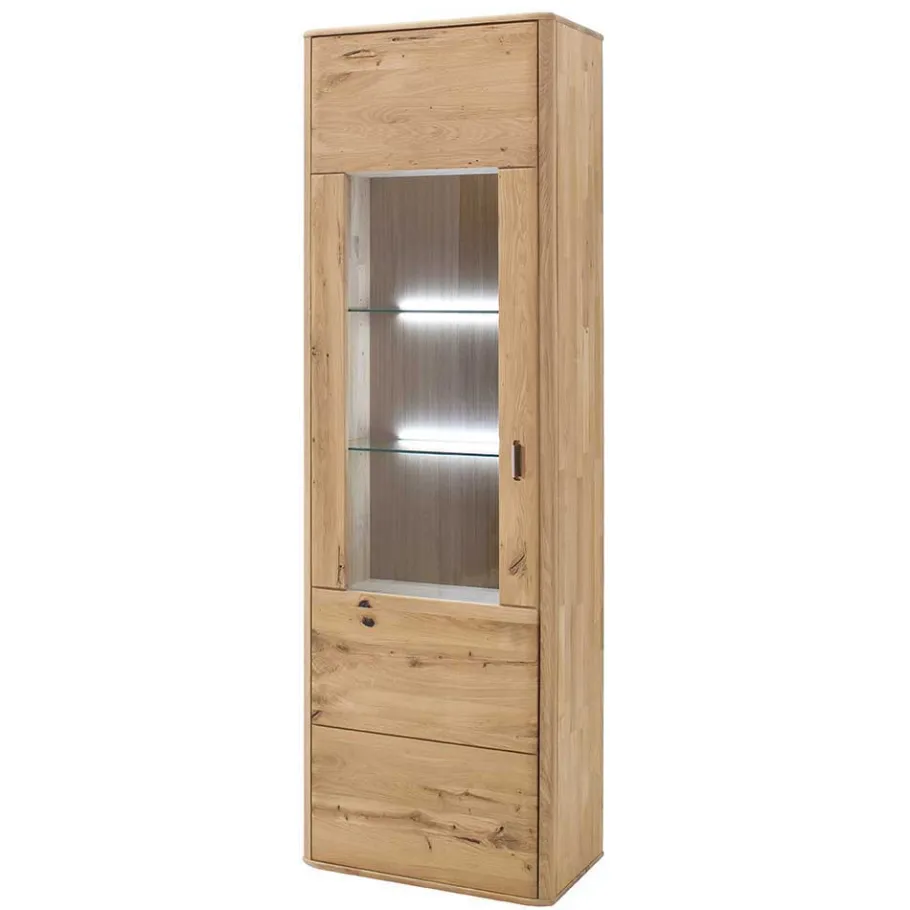 Discount Wohnen Standvitrine aus Balkeneiche - Destal