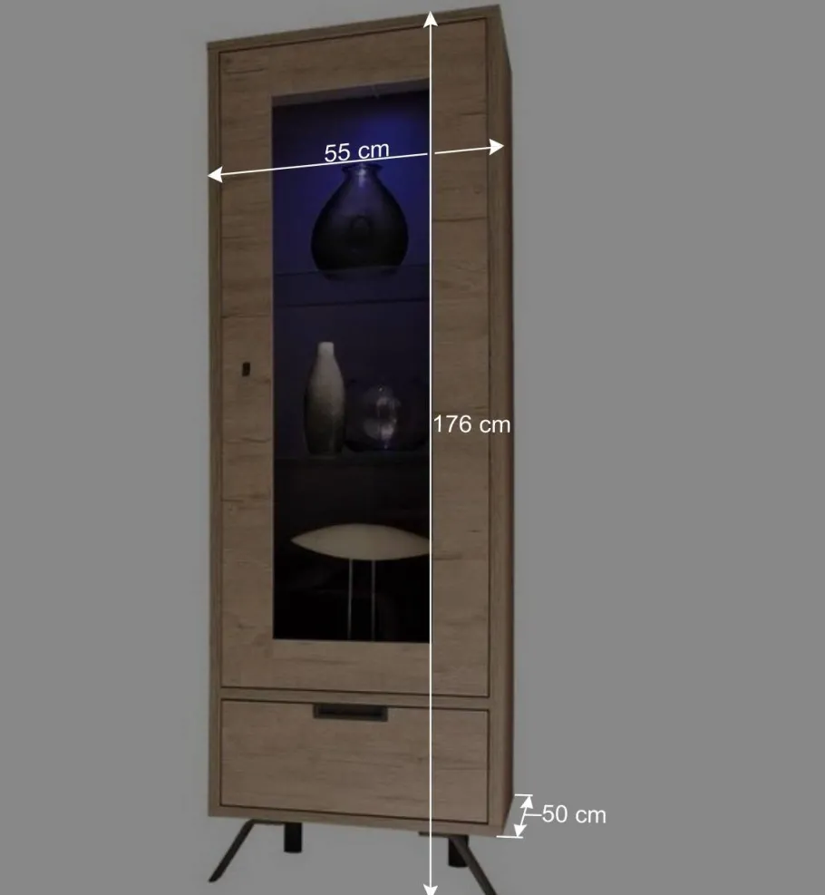Best Wohnen Standvitrine im Retro Design - Rodonda