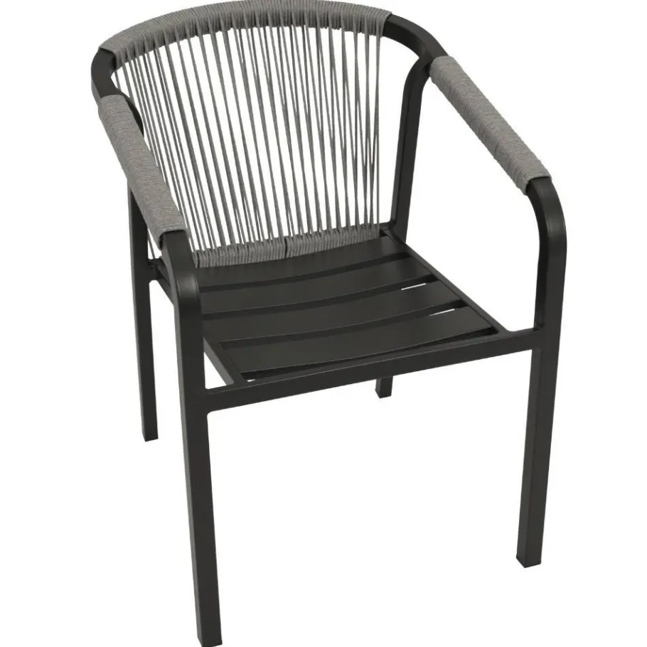Clearance Wohnen Stapelbare Gartensessel mit Polstern - Sempragos (4er Set)