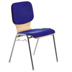 Discount Wohnen Stapelstuhl in Blau & Buche - Caritera