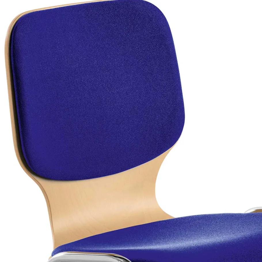 Discount Wohnen Stapelstuhl in Blau & Buche - Caritera