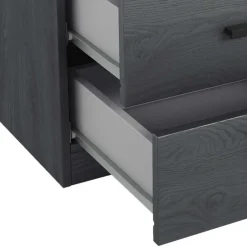 Clearance Wohnen Stauraum Doppelbett in Eiche Grau - Carika