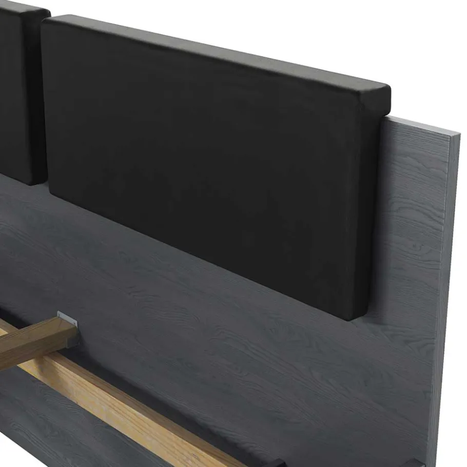 Clearance Wohnen Stauraum Doppelbett in Eiche Grau - Carika