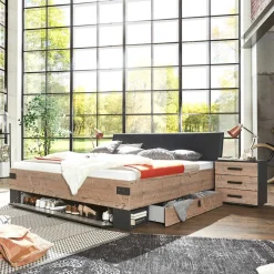 Discount Wohnen Stauraumbett in Tanne Holzoptik - Ardila