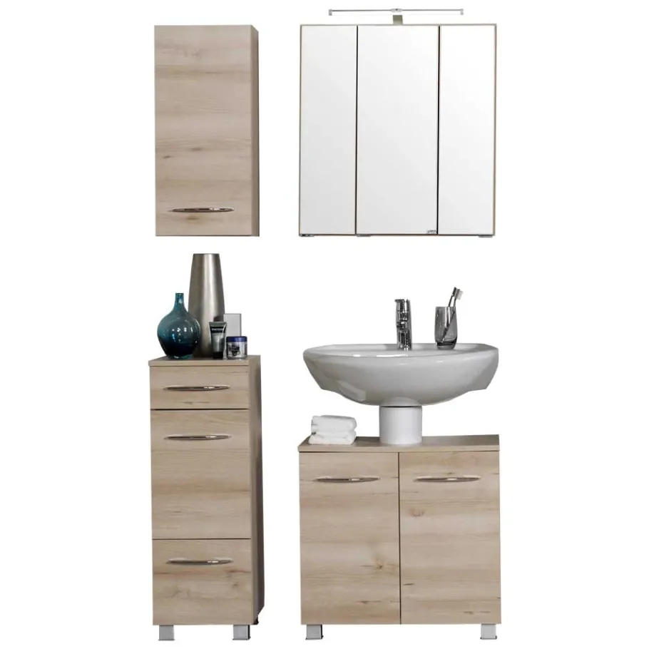 New Wohnen Stehende Badmöbel & Spiegelschrank - Mabeca (vierteilig)
