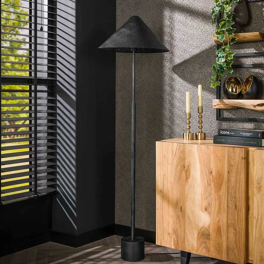 Clearance Wohnen Stehlampe in Schwarzgrau aus Metall - Catron