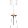 Outlet Wohnen Stehleuchte mit Ablagetisch aus Holz & Metall - Progressive
