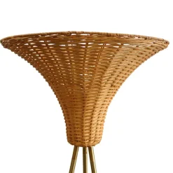 New Wohnen Stehleuchte mit Geflechtschirm Rattan - Alexandre