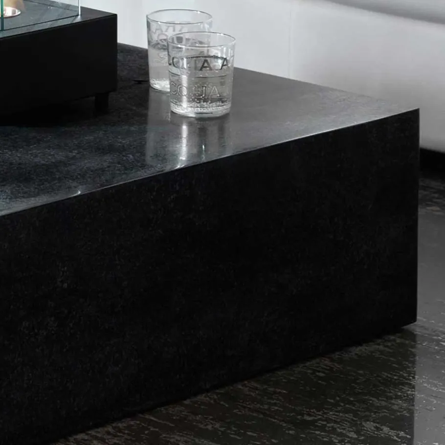 Outlet Wohnen Stein Couchtisch Luvega in Schwarz