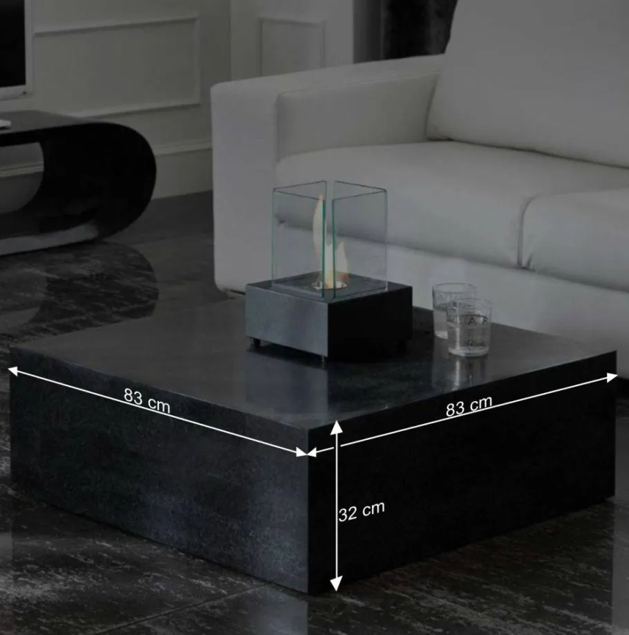 Outlet Wohnen Stein Couchtisch Luvega in Schwarz