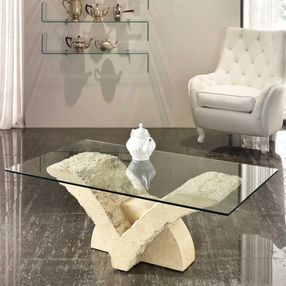 Outlet Wohnen Stein Couchtisch Reading im mediterranen Design