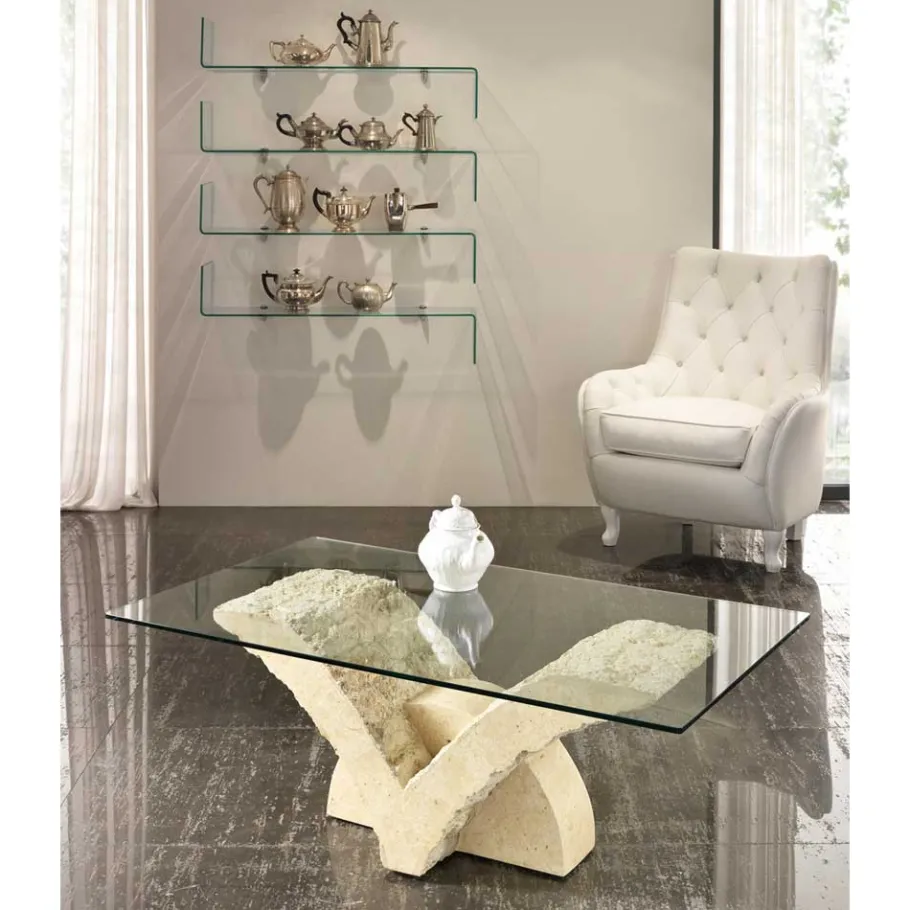 Outlet Wohnen Stein Couchtisch Reading im mediterranen Design
