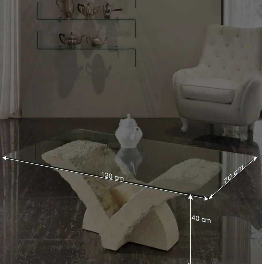 Outlet Wohnen Stein Couchtisch Reading im mediterranen Design