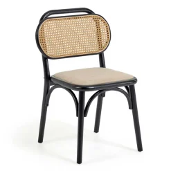 New Wohnen Stühle aus Ulme & Rattan & Stoff - Boxtan (2er Set)