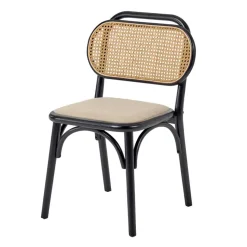 New Wohnen Stühle aus Ulme & Rattan & Stoff - Boxtan (2er Set)