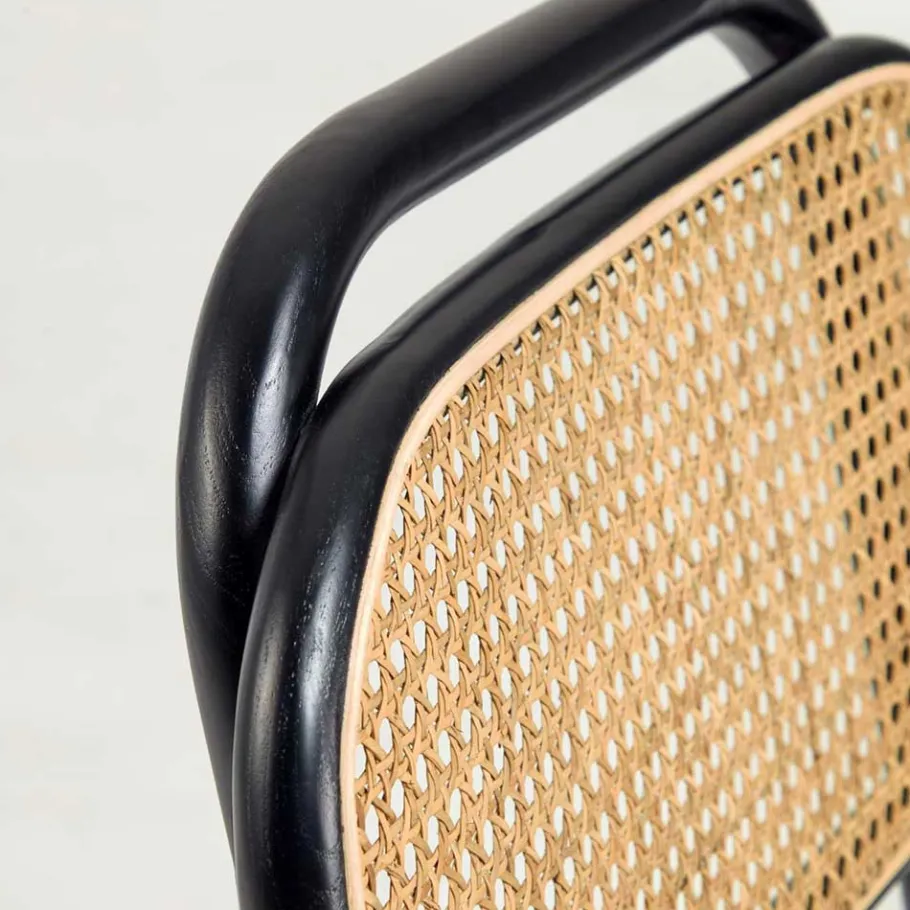New Wohnen Stühle aus Ulme & Rattan & Stoff - Boxtan (2er Set)