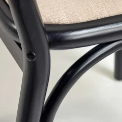 New Wohnen Stühle aus Ulme & Rattan & Stoff - Boxtan (2er Set)