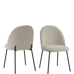 Outlet Wohnen Stühle in Beigegrau mit Schwarz - Facanella (2er Set)