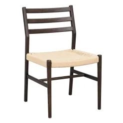 Clearance Wohnen Stühle in Eiche Dunkel und Beige - Sabina (2er Set)