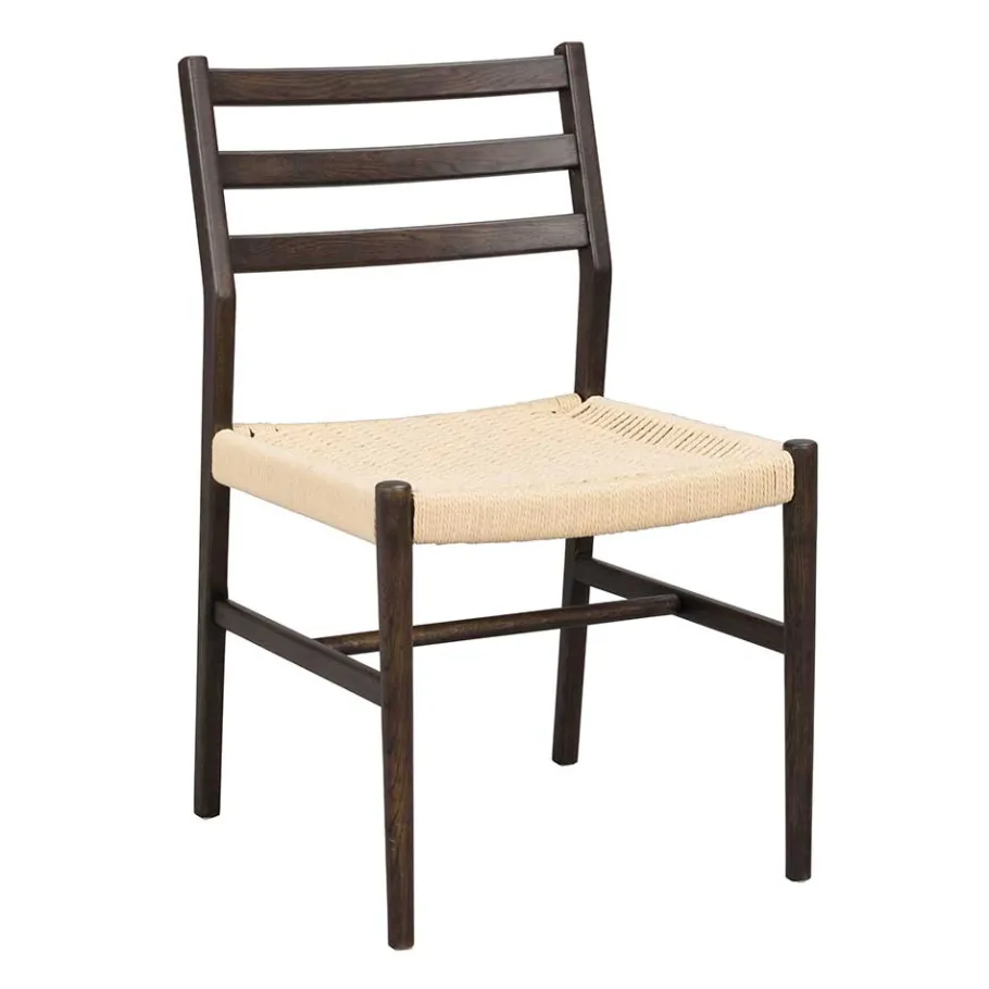 Clearance Wohnen Stühle in Eiche Dunkel und Beige - Sabina (2er Set)