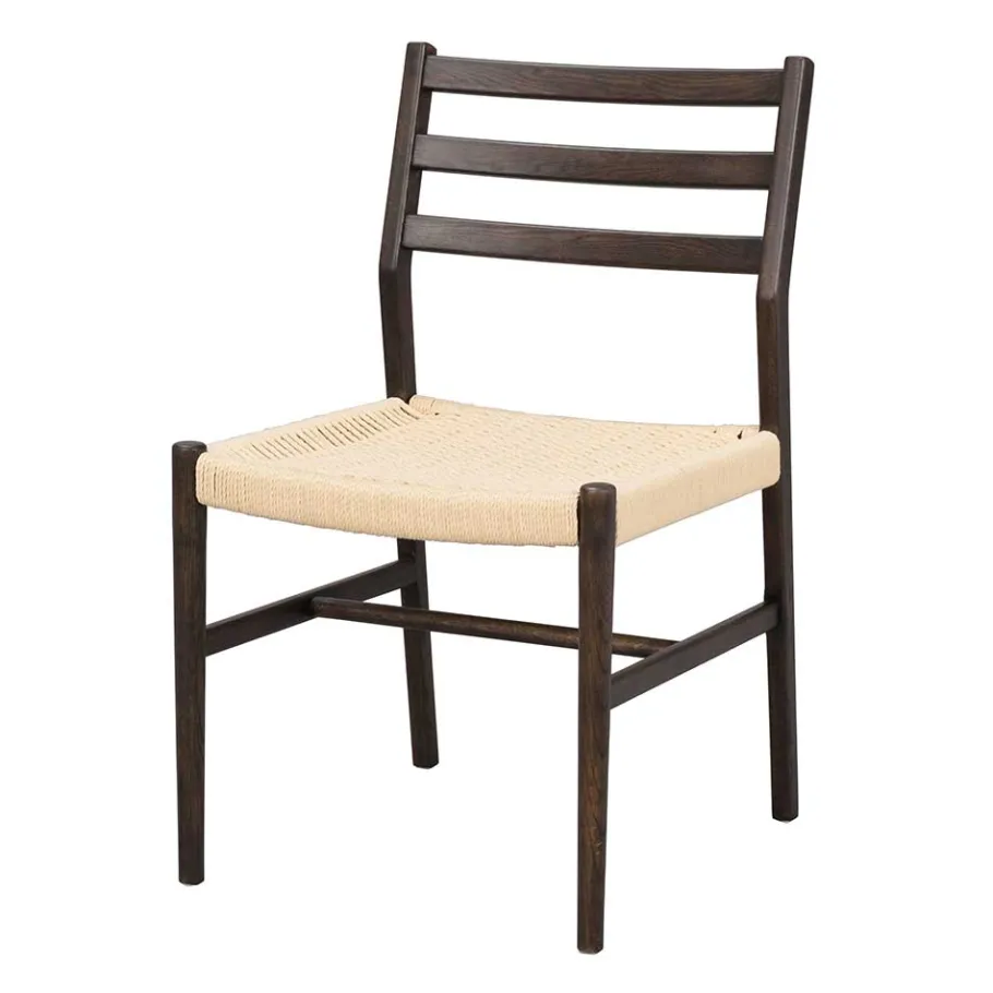 Clearance Wohnen Stühle in Eiche Dunkel und Beige - Sabina (2er Set)