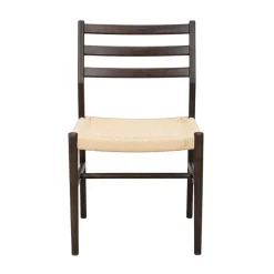 Clearance Wohnen Stühle in Eiche Dunkel und Beige - Sabina (2er Set)