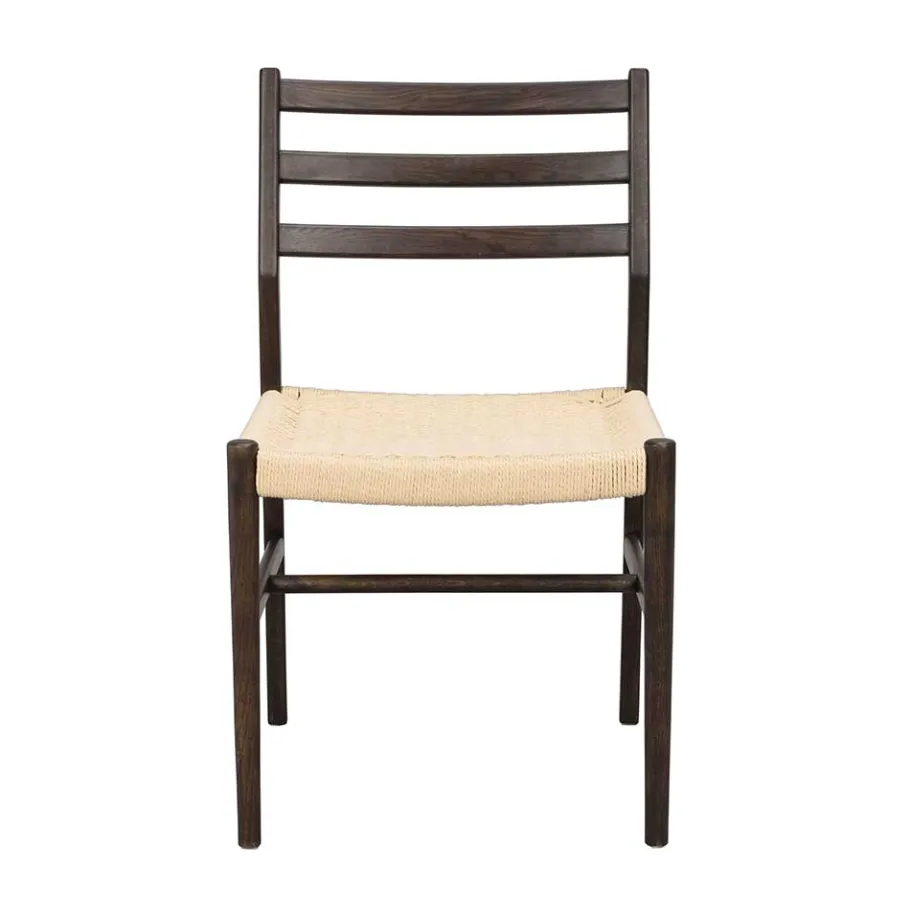 Clearance Wohnen Stühle in Eiche Dunkel und Beige - Sabina (2er Set)