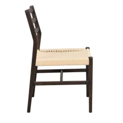 Clearance Wohnen Stühle in Eiche Dunkel und Beige - Sabina (2er Set)