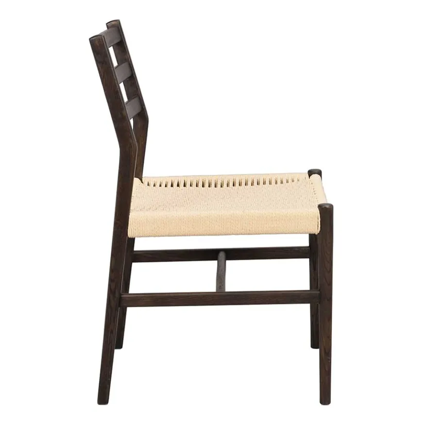Clearance Wohnen Stühle in Eiche Dunkel und Beige - Sabina (2er Set)