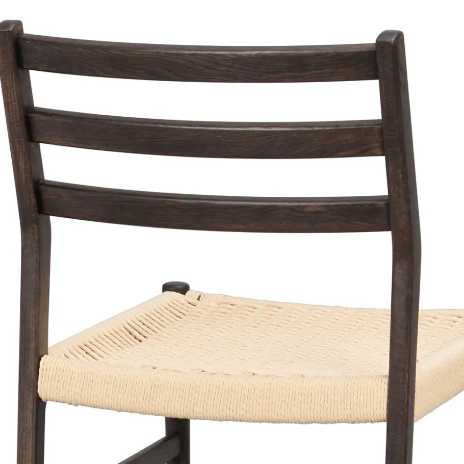Clearance Wohnen Stühle in Eiche Dunkel und Beige - Sabina (2er Set)