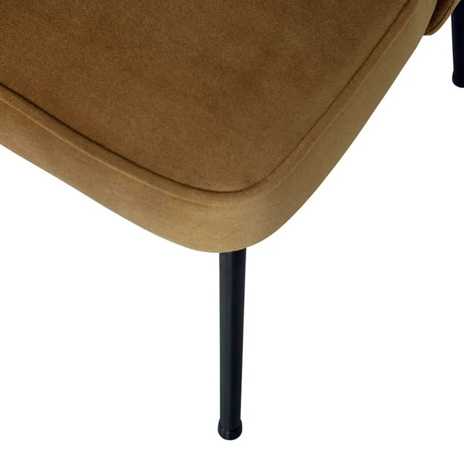 Clearance Wohnen Stühle in Honig Gelb Samtstoff - Lagaska (2er Set)