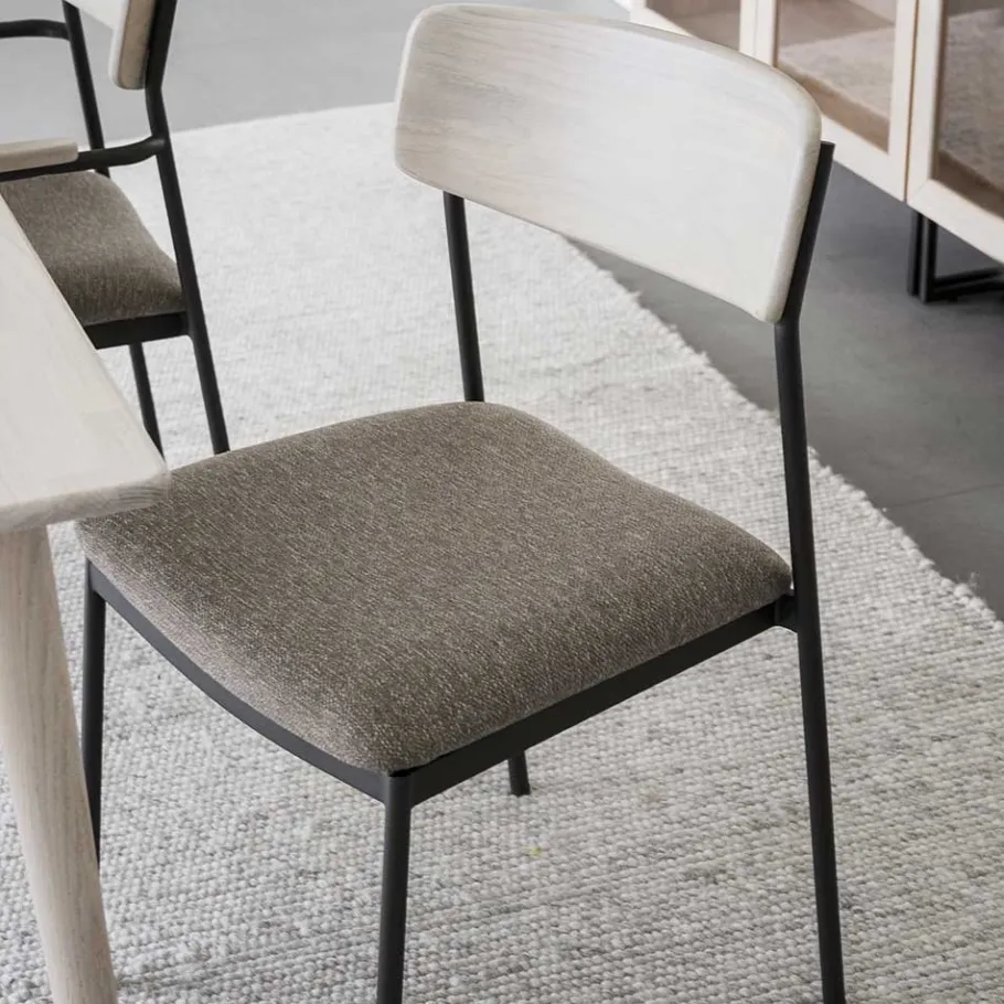 Discount Wohnen Stühle mit Polstersitz in Beige - Gora (2er Set)