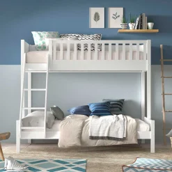 Online Wohnen Stockbett mit großem Bett unten in Weiß - Glamoura