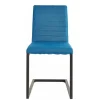 New Wohnen Stoff Freischwinger Stuhl in Petrol Blau - Isakina (2er Set)