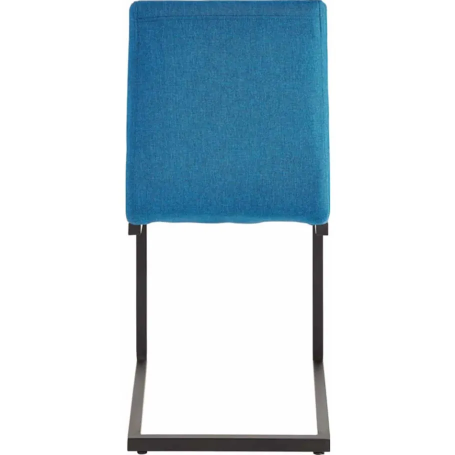 New Wohnen Stoff Freischwinger Stuhl in Petrol Blau - Isakina (2er Set)