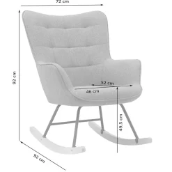 Online Wohnen Stoff Schaukelstuhl im Skandi Design - Monique