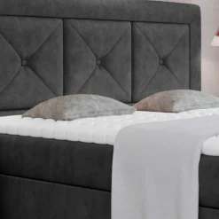 Clearance Wohnen Stoffbett in Dunkelgrau Vintage Optik - Culvanella