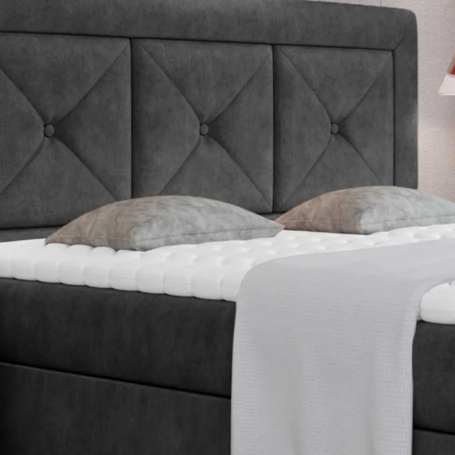 Clearance Wohnen Stoffbett in Dunkelgrau Vintage Optik - Culvanella