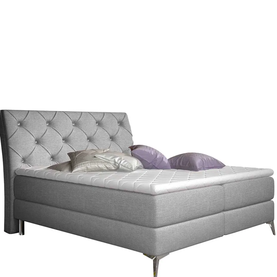 Discount Wohnen Stoffbett mit Stauraum in Grau - Rentascia