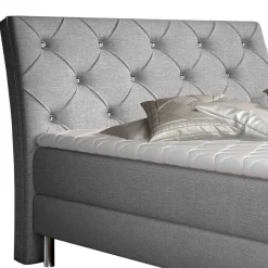 Discount Wohnen Stoffbett mit Stauraum in Grau - Rentascia