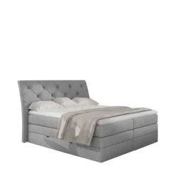 Clearance Wohnen Stoff-Boxspringbett in Hellgrau - Helmu