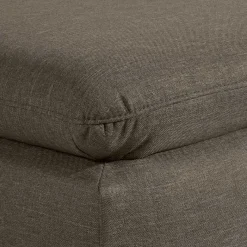 Clearance Wohnen Stoffhocker in Beigegrau und Nussbaum - Abecra