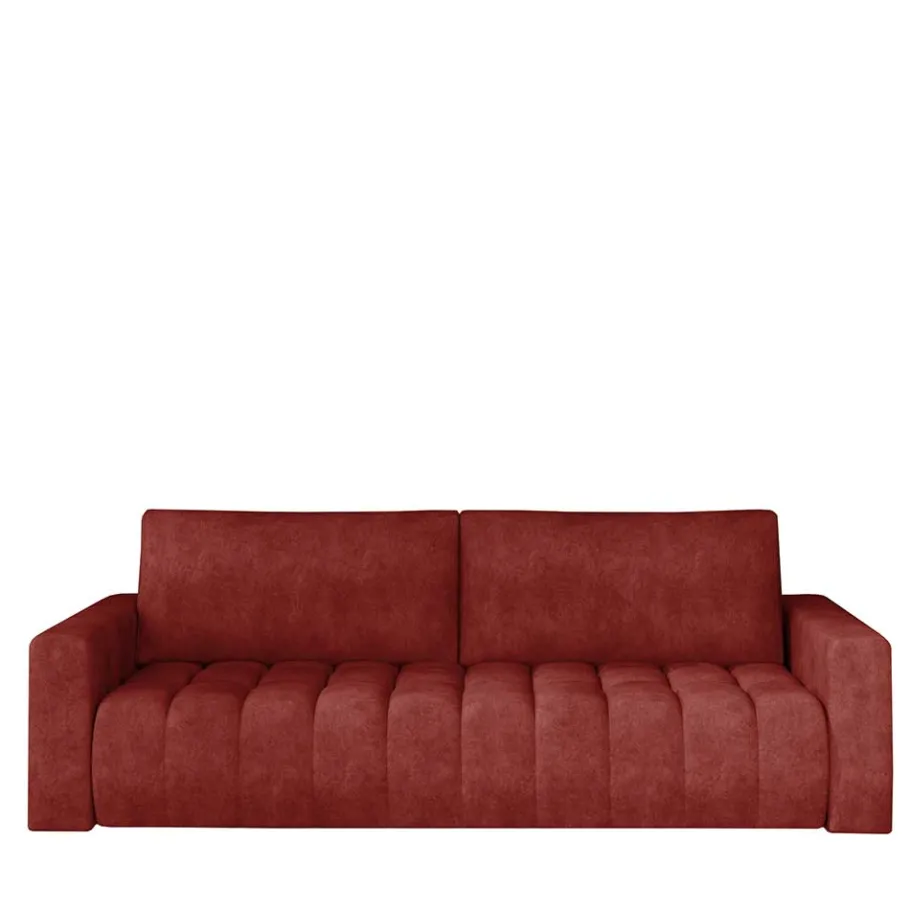 New Wohnen Stoff-Schlafcouch in Rotbraun Vintage Optik - Yallaz