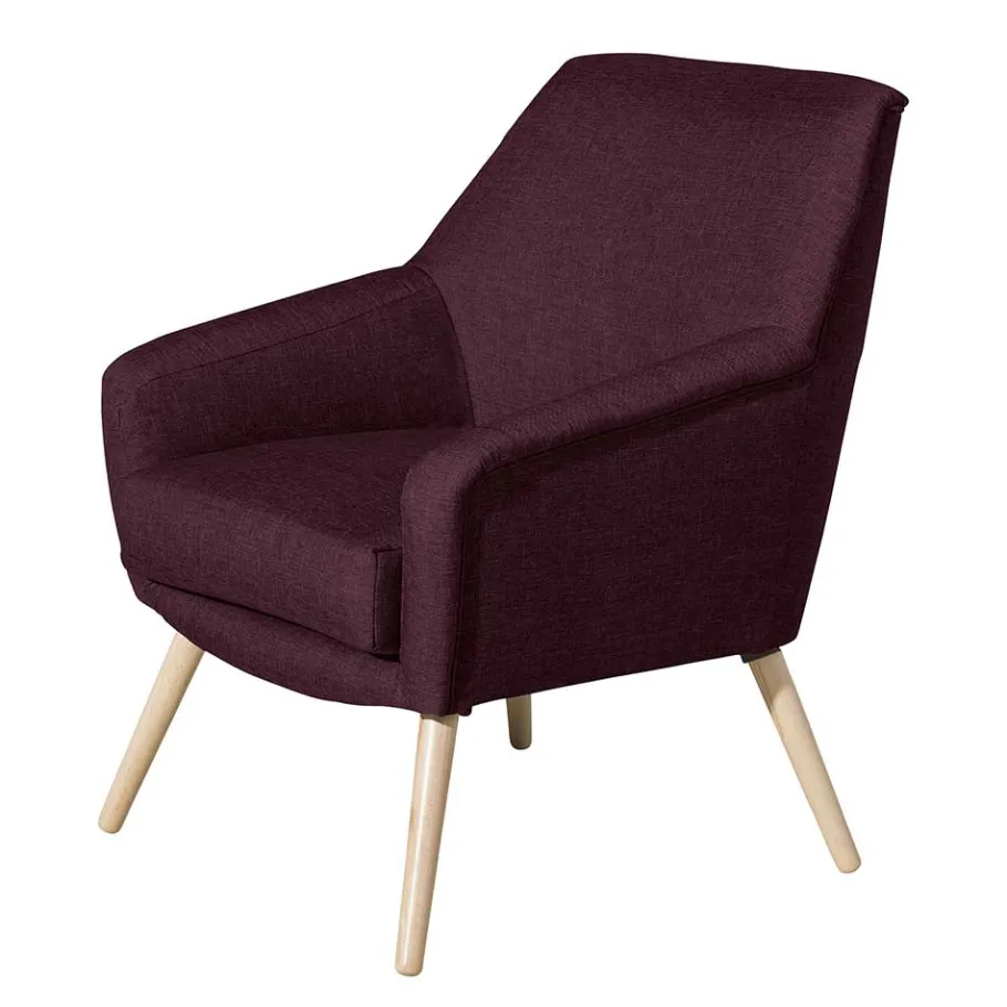 New Wohnen Stoffsessel in Bordeaux Rot - Holdin