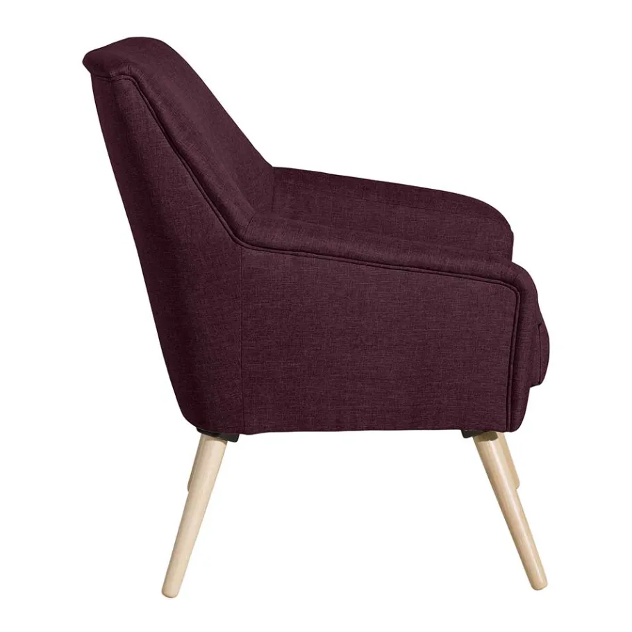 New Wohnen Stoffsessel in Bordeaux Rot - Holdin