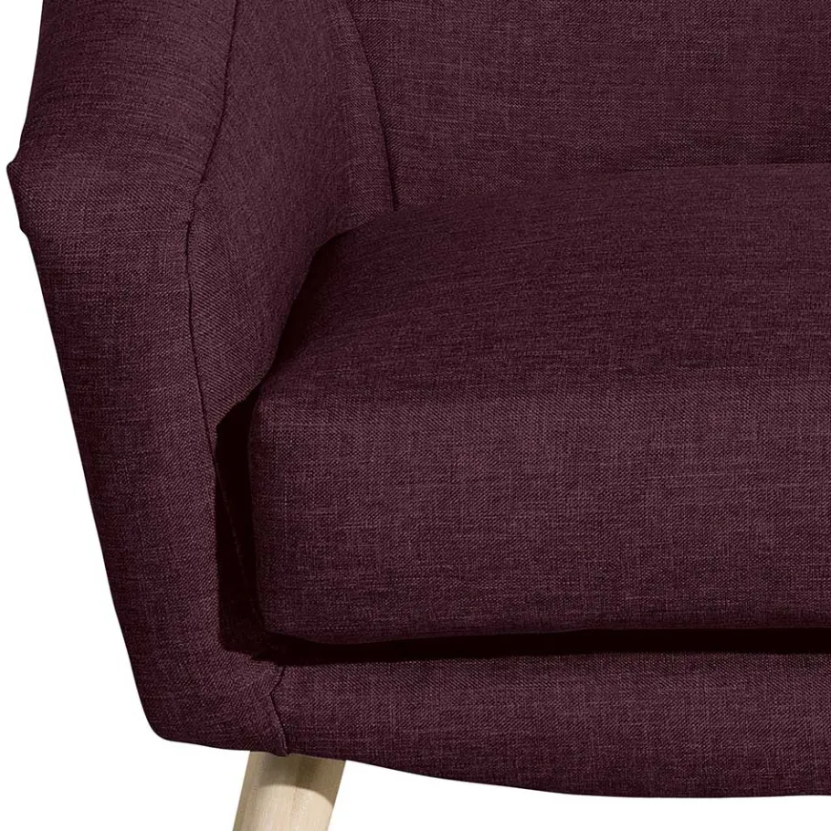 New Wohnen Stoffsessel in Bordeaux Rot - Holdin