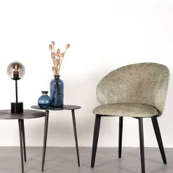 Hot Wohnen Struktursamt Polsterstühle in Beige - Hakamo (2er Set)